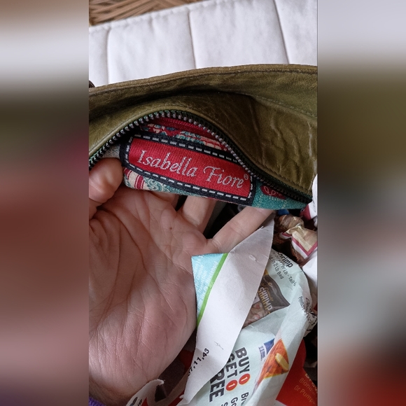 Vintage Isabella Fiora Embroidered Floral Tote Bag - Red and Green - Picture 5 of 7